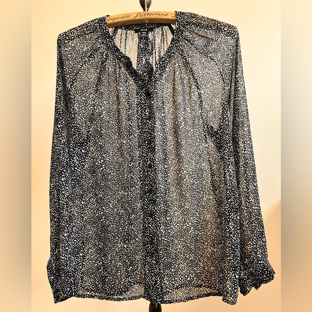 Jacob Monochrome Animal Print Blouse